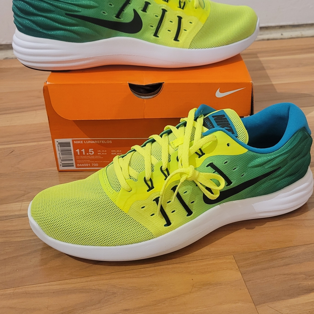 Nike LunarStelos Box Label - Volt/Black/Teal/White 11.5 Brand New Never Worn. - Picture 8 of 10